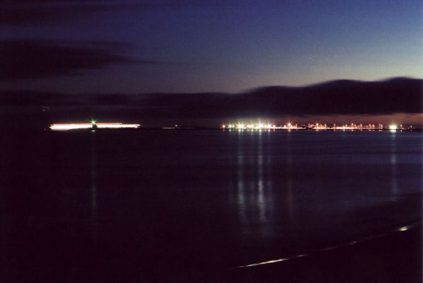 Ferry Returning
This is the late ferry coming into port.  This is what you see from your campsite at Northumberland Provincial Park.  You can see the lights of the ferry pass behind the lighthouse and all the terminal lights.
