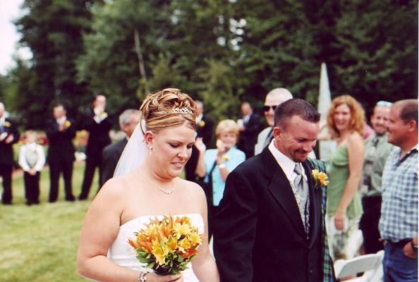First Walk as a Couple
Now they're married.
